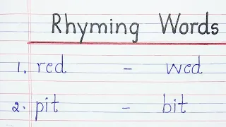 Rhyming Words  || 20 Rhyming Words