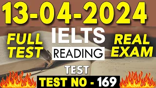 IELTS Reading Test 2024 with Answers | 13.04.2024 | Test No - 170