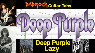 Lazy - Deep Purple - Guitar + Bass TABS Lesson