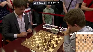 Beautiful Sacrifice Knight And Rook!!! Alexander Morozevich Vs Magnus Carlsen - Blitz Chess 2013