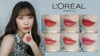 L'Oreal Paris Rouge Signature | Swatch 7 SHADES + Review