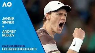 Jannik Sinner v Andrey Rublev Extended Highlights | Australian Open 2024 Quarterfinal