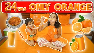 Using Only *ORANGE* Things for 24 Hours Challenge! 🍊 | #LearnWithPari