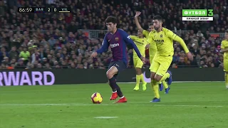 Carles Alena First official Goal Assisted by Messi vs Villarreal