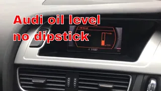 How to Check oil level on Audi A4 that no dipstick no dipstick ame motors YouTube