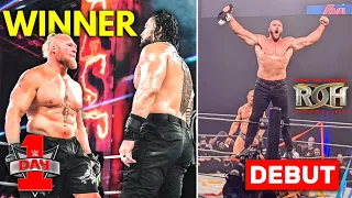 Braun Strowman ROH DEBUT! Roman Reigns Vs Brock Lesnar WWE DAY 1 Match WINNER