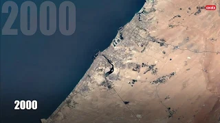 EVOLUZIONE di DUBAI vista dal SATELLITE (1984-2019)