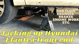 How to Jack Up the Front-End of a Hyundai Elantra (for oil changes, brakes, etc.)