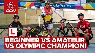 Beginner Vs Amateur Vs Olympic Champion | How Fast Are Pro Track Cyclists?