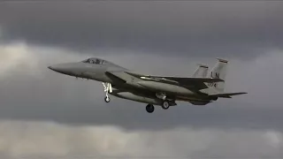 F15 Eagles in action from RAF Lakenheath in Suffolk