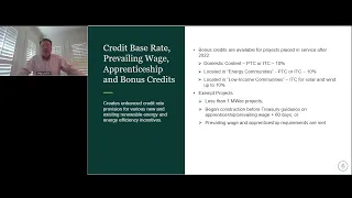 Inflation Reduction Act Tax Credits and Incentives Overview