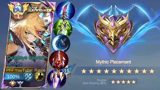 LESLEY SOLO RANK BEST BUILDS & EMBLEMS TO MYTHIC!!🔥 (100% HIGH PLACEMENT!!)