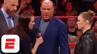 Ronda Rousey and Stephanie McMahon go face-to-face in the WWE ring | ESPN