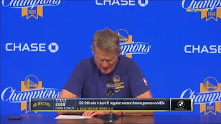 "He knows he can't make that mistake." - Steve Kerr on Steph throwing his mouthpiece