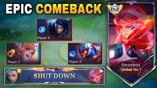 EPIC COMEBACK!! BENEDETTA VS VENGEANCE ALUCARD IN EXP LANE 🔥 PASSIVE BUG | MOBILE LEGENDS