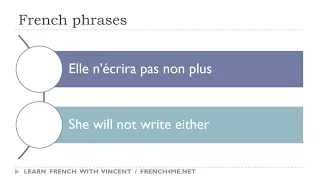 Say it in French  I  She will not write either avi