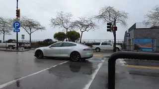 🌧🇨🇦 4K Relaxing Rain Walk in White Rock , BC Canada