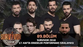 Survivor 2018 |  | 89. Bölüm |17. Hafta Erkekler Performans Sıralaması