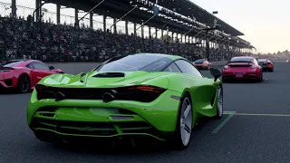 Indianapolis Motor Speedway in the modified 2018 McLaren 720s coup (Forza Motorsport)