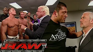 Ric Flair, Lumberjacks, Batista & Randy Orton Backstage Segments RAW Mar 21,2005