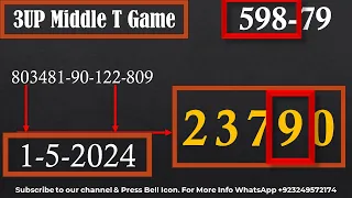 Thai Lottery 3UP Middle T Game | Thai Lottery Sure Win 2024 | Master Game 1-5-2024