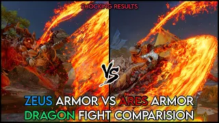 ZEUS ARMOR VS ARES ARMOR DRAGON FIGHT COMPARISON | GOD OF  WAR RAGNAROK NG+ | GMGOW