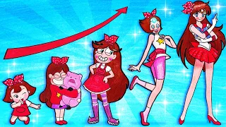 Puca ,Mabel, StarButerflly, Pearl and Sailor Moon GROWING UP | Stop Motion Paper by Seegi Channel