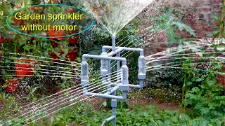 Never water again with garden sprinkler from PVC pipe and plastic bottles