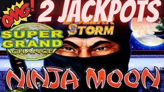 2 JACKPOTS 💵 SUPER GRAND CHANCE 💵🎉 NINJA MOON DOLLAR STORM SLOT MACHINE LIVE PLAY IN LV