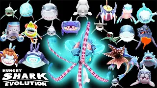 ALL 22 MAXED SHARKS UNLOCKED (KRAKEN) (HUNGRY SHARK EVOLUTION)