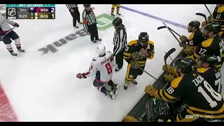 Alex Ovechkin gets high-sticking penalty Marchand after he tripped him (11 feb 2023)