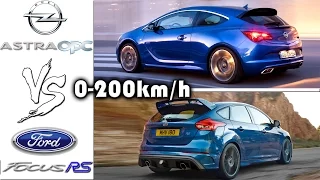 Focus RS vs. Astra OPC 2017 acceleration 0-100km/h 0-200km/h