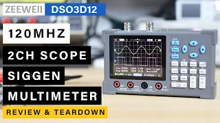 [BRAND NEW 2023] Zeeweii DSO3D12 ⭐ 2Ch 120Mhz Osciloscope + Multimeter + Function Generator