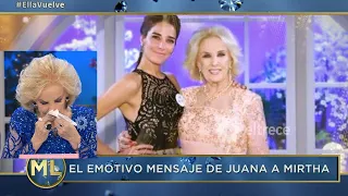 El emotivo mensaje de Juana que hizo llorar a Mirtha: "La Chiqui, mi abuelita... Te amo"