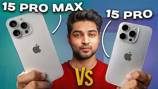 iPhone 15 Pro Vs 15 Pro Max FULL COMPARISON in HINDI | KONSA LENA SAHI HAI? Mohit Balani