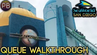 The New Journey to Atlantis Full Queue Walkthrough | SeaWorld San Diego May 2019
