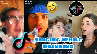 "Girl I love it when we" | 'Singing While Drinking' TikTok Challenge Compilation (Fail and Win)🤣