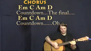 Final Countdown (Europe) Guitar Lesson Chord Chart with Chords/Lyrics - Capo 2nd Fret