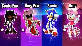 Tiles Hop Edm Rush || Sonic Exe Vs Amy Exe Vs Sonic Vs Amy ||