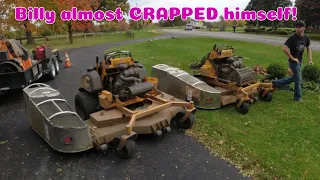 Lawn Care Vlog Fighting WET leaves during fall cleanups