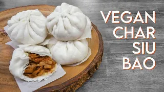 VEGAN CHAR SIU BAO | Jackfruit BBQ 'Pork' Steamed Dim Sum Buns