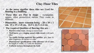 #Types of #Tiles |Lecture-4 | #BMC | Unit-I | III Sem by  #Arya College