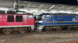 グリーンライン中間車甲種を待つ間に撮影した名古屋駅の通過貨物列車7本