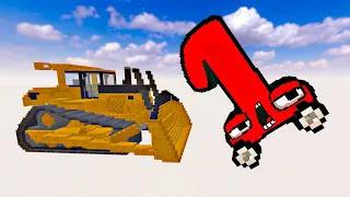 Number Lore and Big & Small Cars vs Bulldozer in Teardown