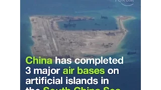 China has completed 3 major air bases on artificial islands in the South China Sea