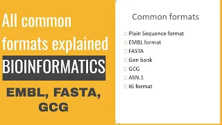 Sequence file format(1) | Explained| Bioinformatics