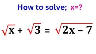 Nice Square Root Math Simplification | Math Olympiad Algebra Problem | Find the Value of X.