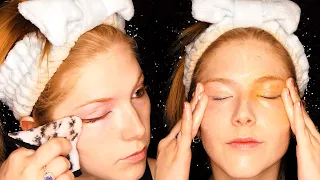 ASMR 😍 Beautiful Ashlyn Removing Makeup, Oddly Satisfying, Face Brushing, Soft Whispers
