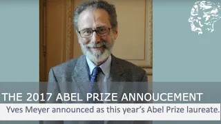 The Abel Prize announcement 2017 - Yves Meyer