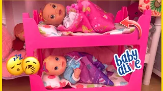 BABY ALIVE Newborn Twins Night Routine feeding and changing 😴